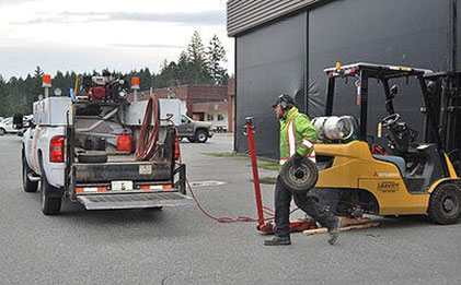 Truck tire shop compressor